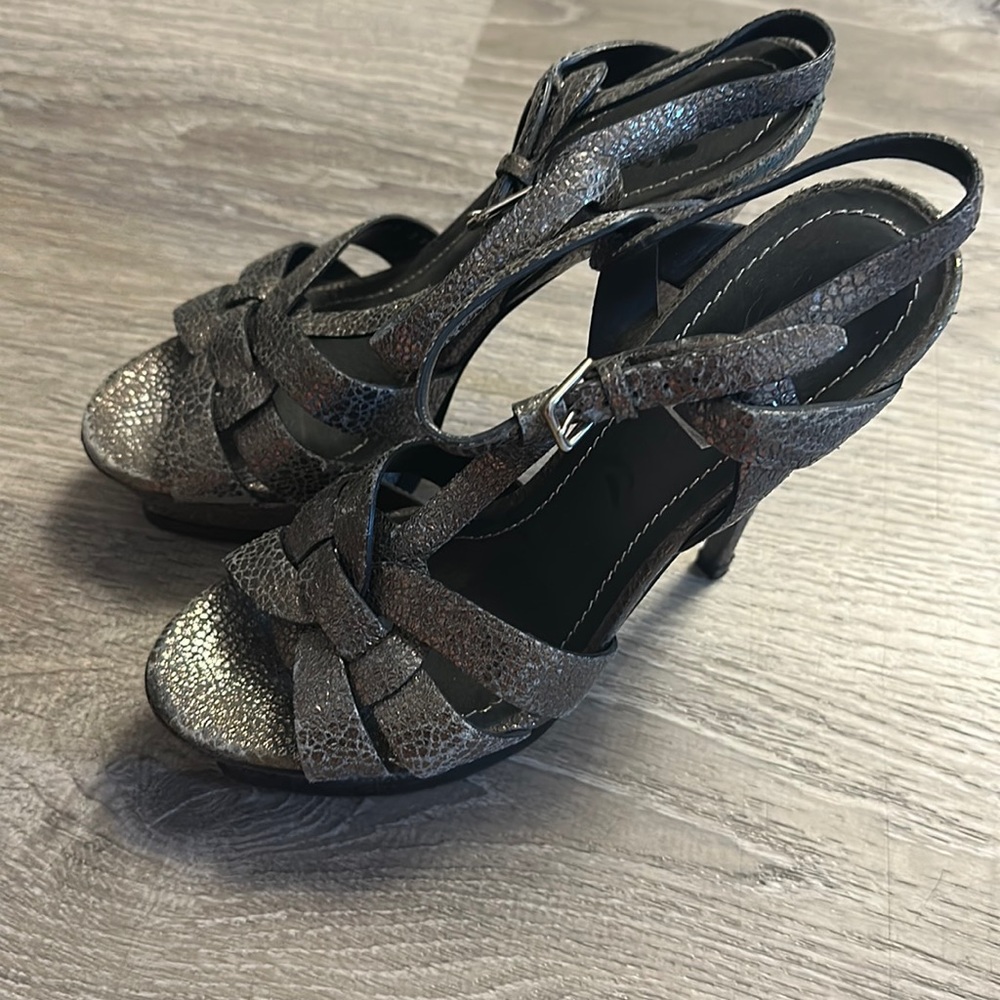 COPY - YSL Yves Saint Laurent Tribute pewter/dark silver size 37.5, pre owned